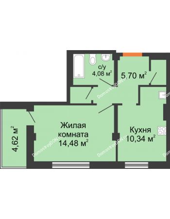1 комнатная квартира 39,4 м² - ЖК Дом на 14-й Линии