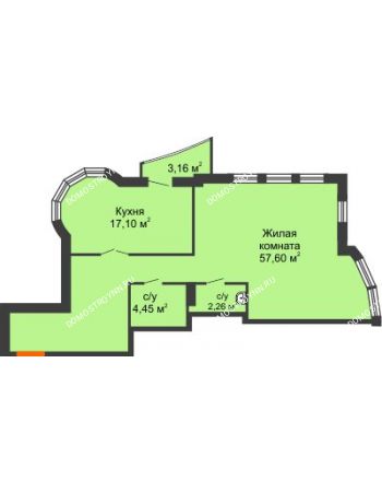 Студия 82,7 м² - ЖК Сергиевская Слобода